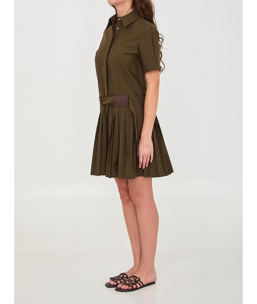 LOEWE Зеленые хлопковое повседневное платье, фото 4