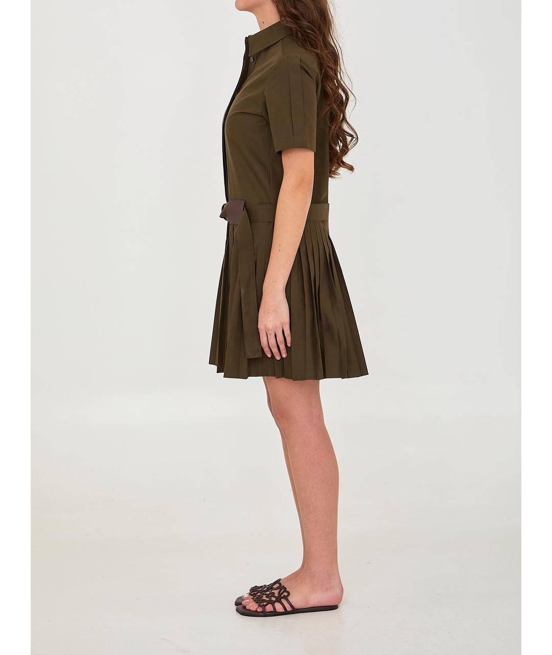 LOEWE Зеленые хлопковое повседневное платье, фото 5