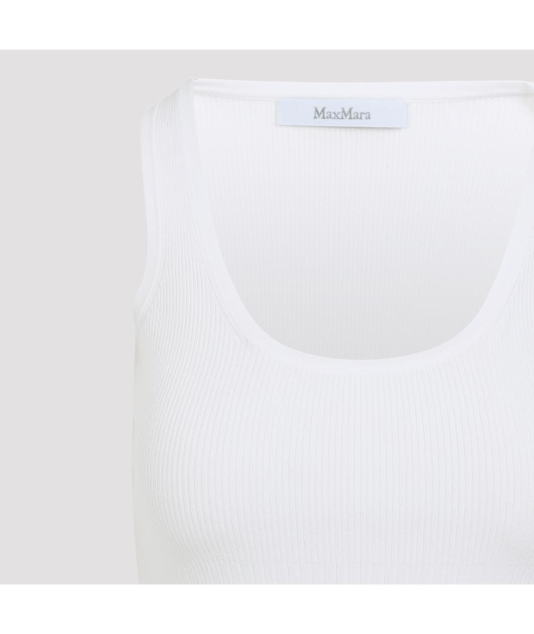 MAX MARA Белая полиэстеровая майка, фото 4