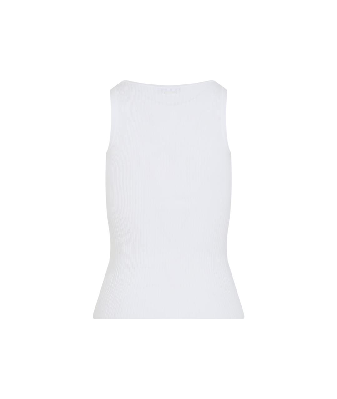 MAX MARA Белая полиэстеровая майка, фото 2