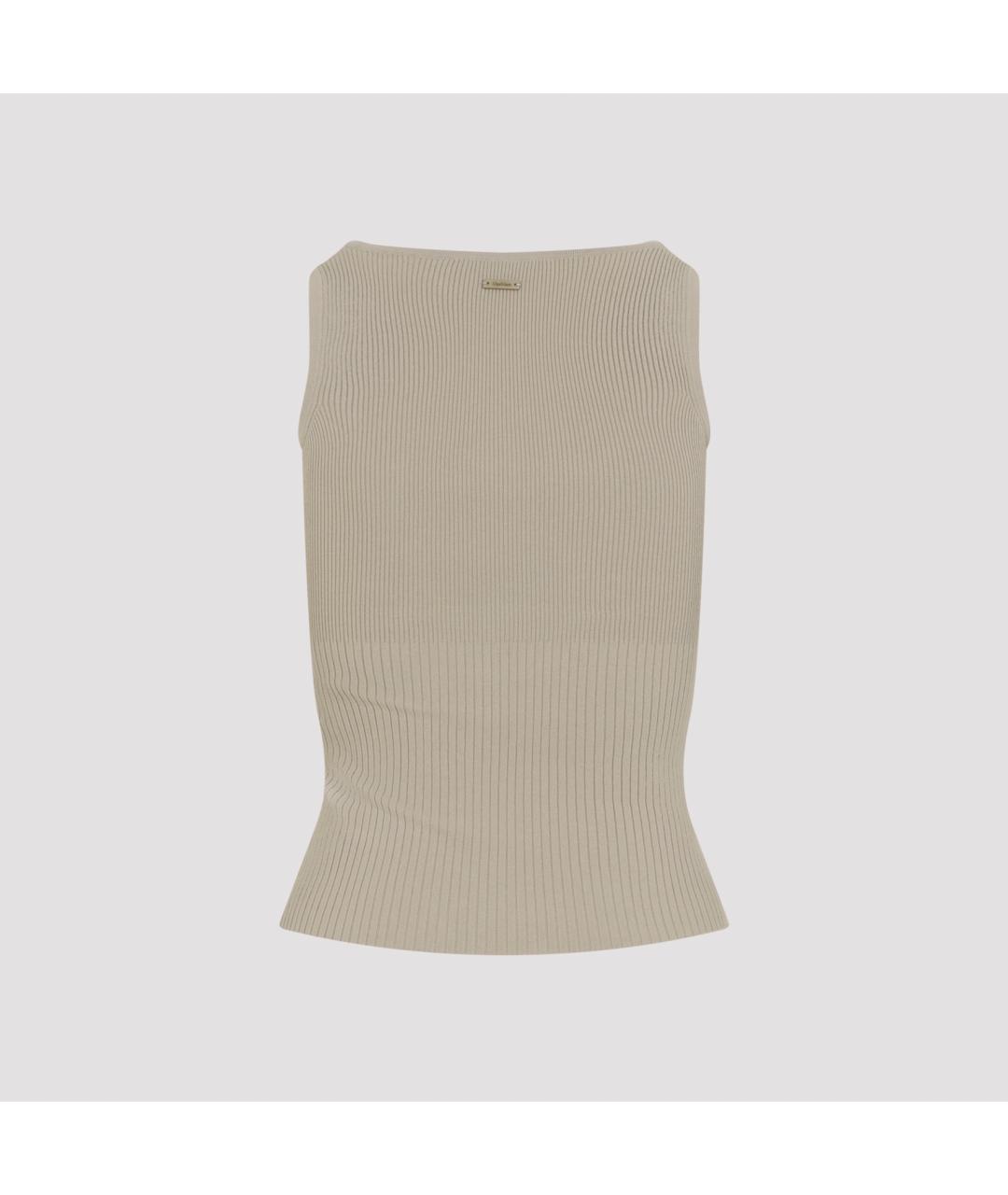 MAX MARA Бежевая полиэстеровая майка, фото 3