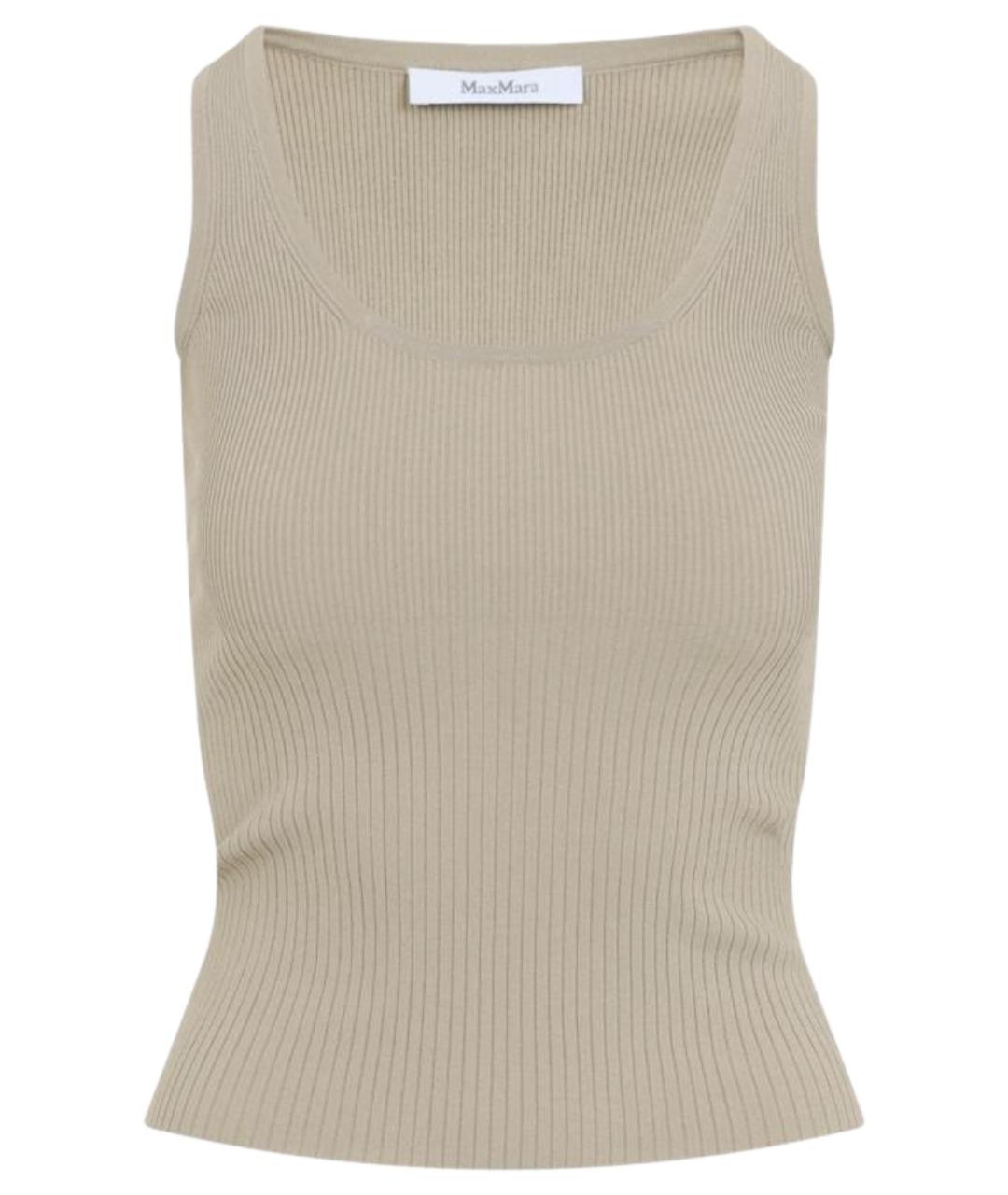 MAX MARA Бежевая полиэстеровая майка, фото 1