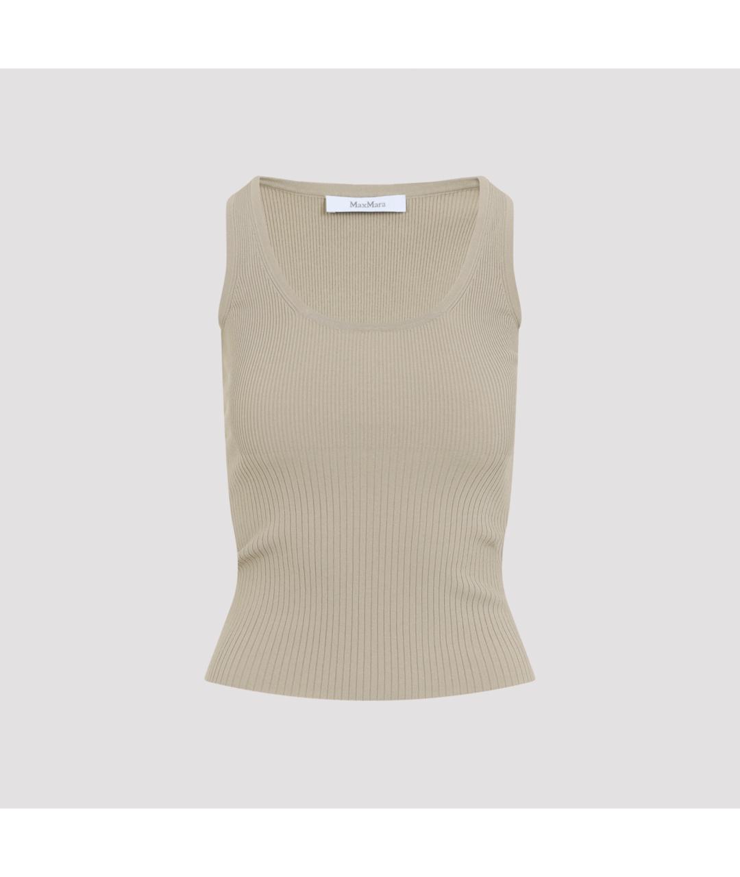 MAX MARA Бежевая полиэстеровая майка, фото 2