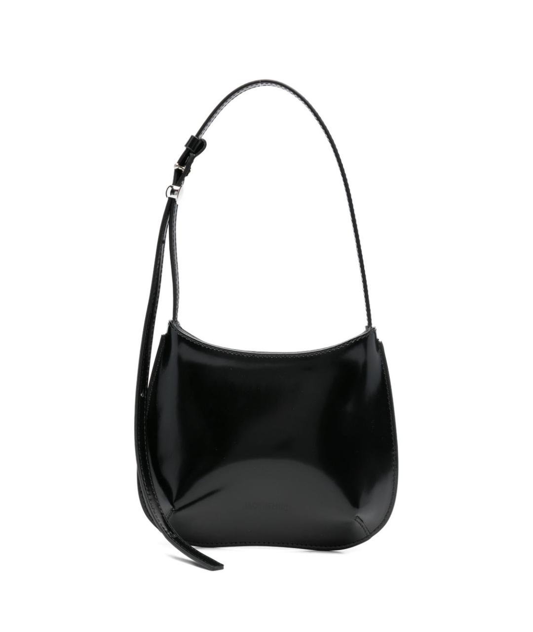 JACQUEMUS Черная кожаная сумка через плечо, фото 2