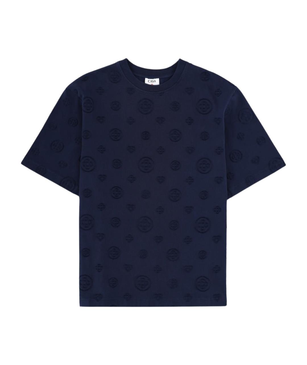 CASABLANCA Синяя хлопковая футболка, фото 1