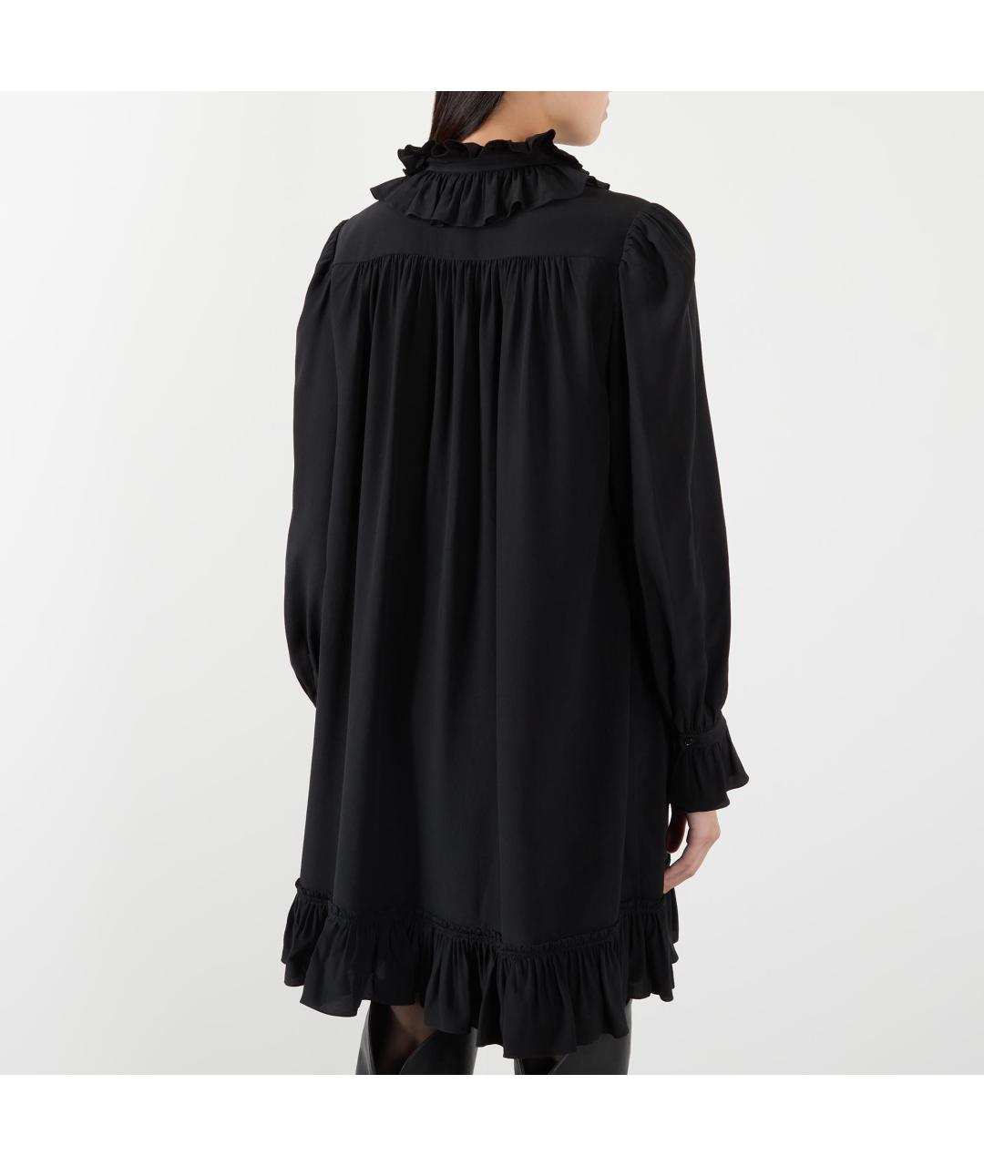 CHLOE Черное шелковое повседневное платье, фото 3