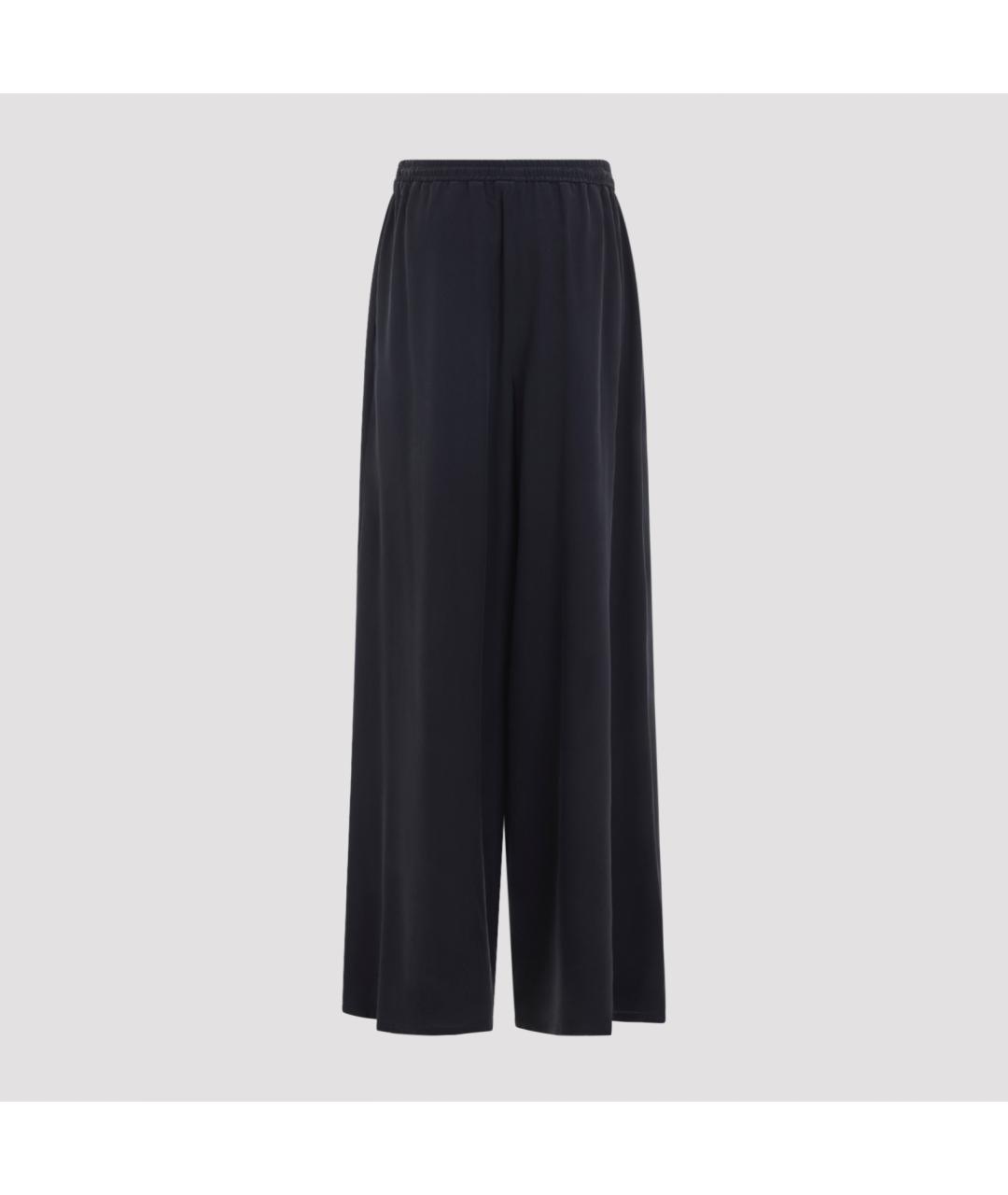 MAX MARA Темно-синие шелковые прямые брюки, фото 2