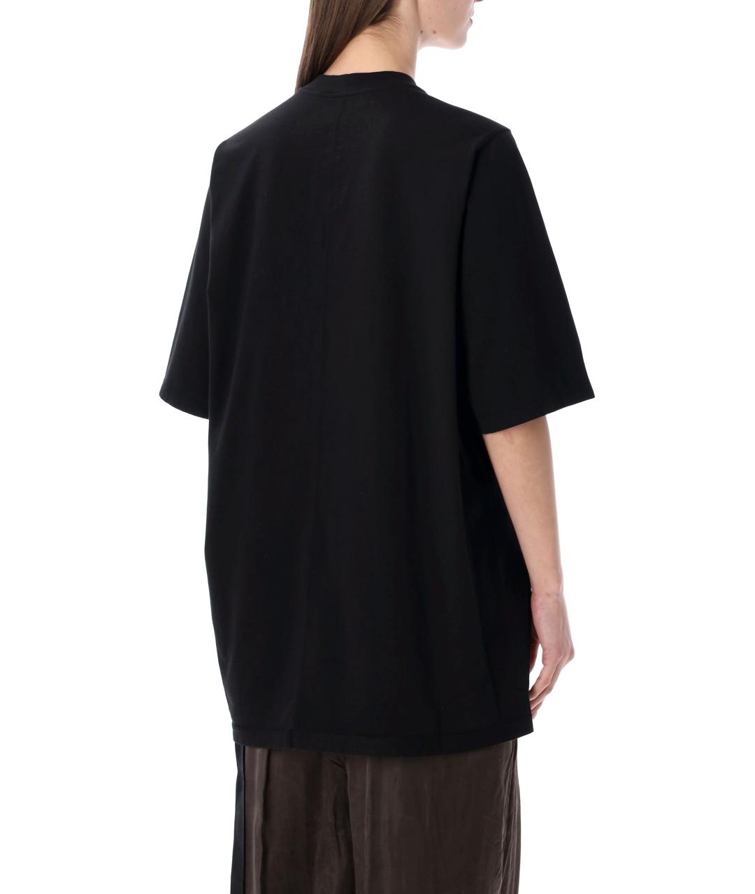 RICK OWENS Черная хлопковая футболка, фото 2