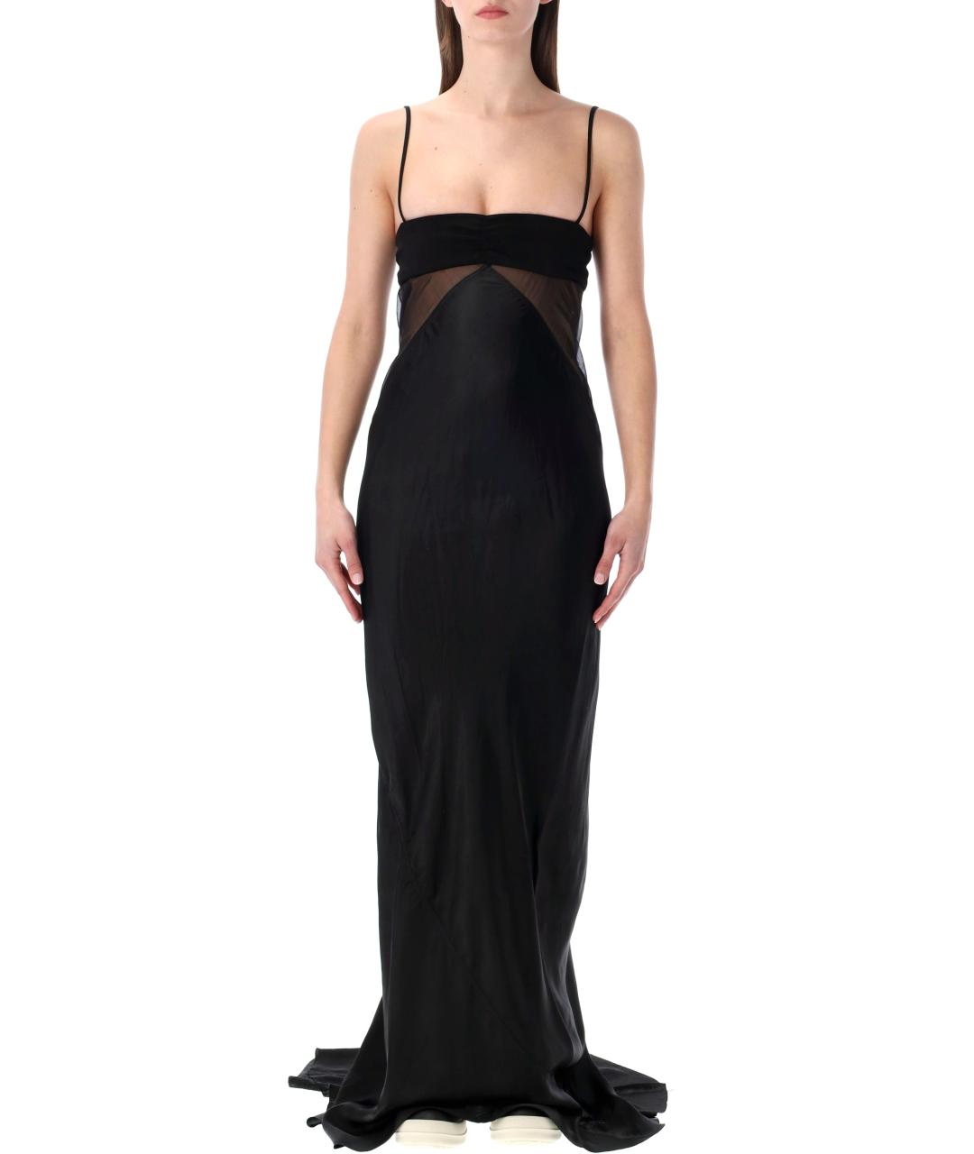 RICK OWENS Черное вискозное вечернее платье, фото 1