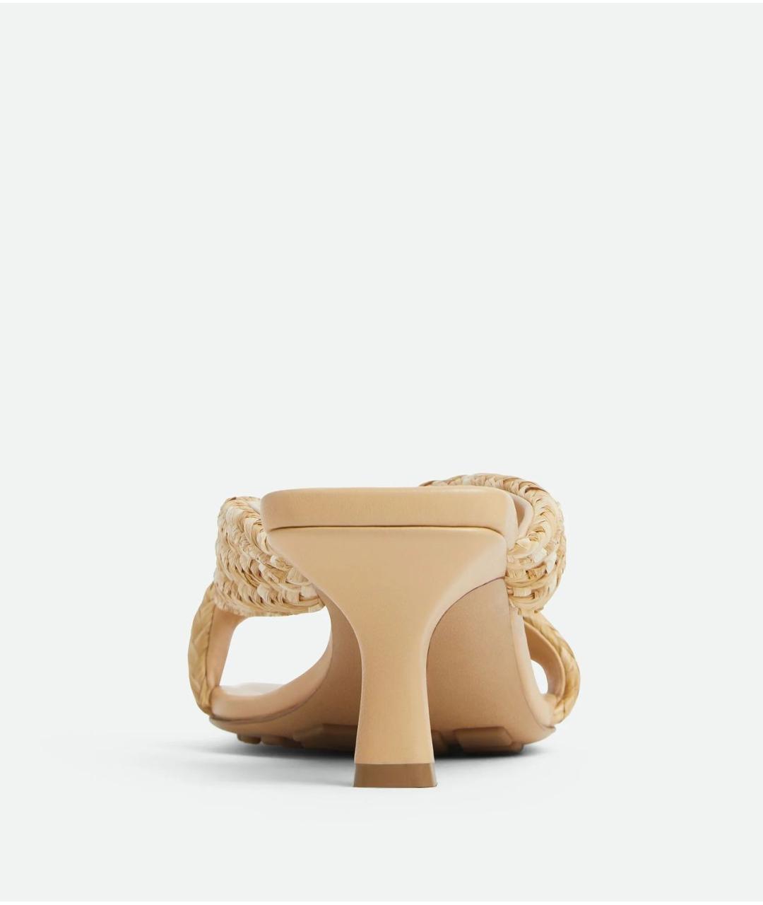 BOTTEGA VENETA Бежевые кожаные мюли, фото 4