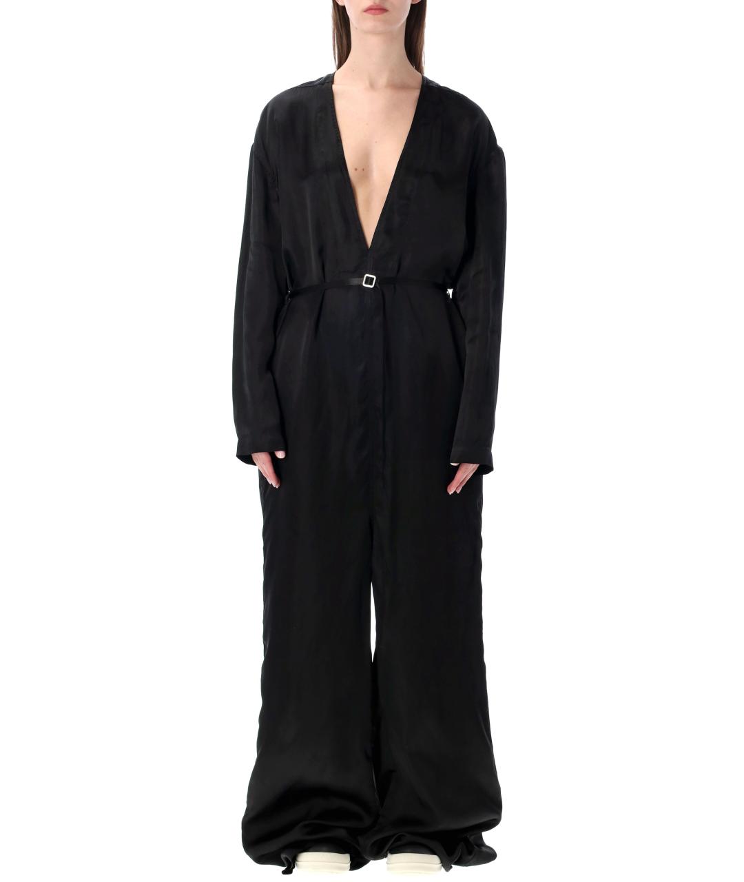 RICK OWENS Черный вискозный комбинезон, фото 1