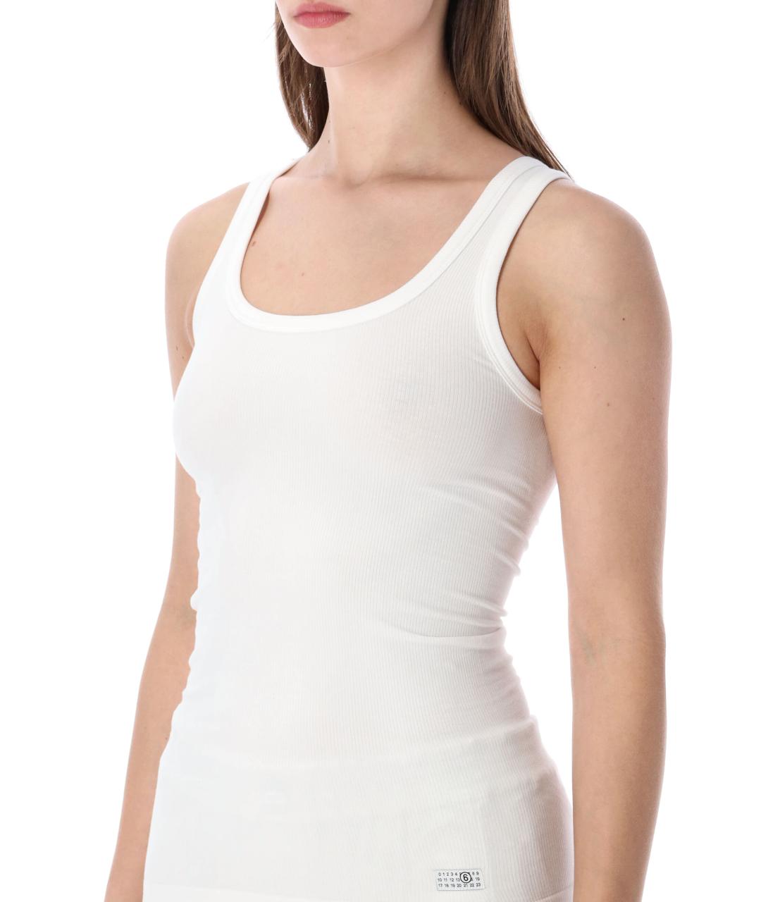 MM6 MAISON MARGIELA Белая хлопковая майка, фото 3