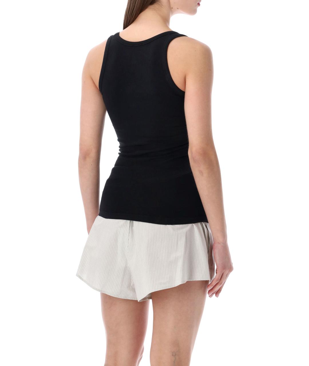 MM6 MAISON MARGIELA Черная хлопковая майка, фото 2