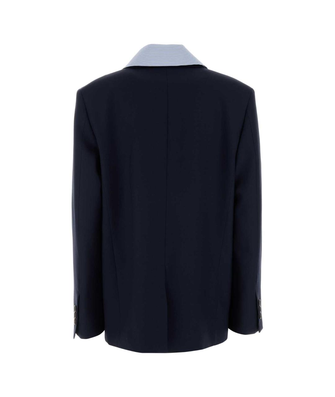 MIU MIU Темно-синий шерстяной жакет/пиджак, фото 2