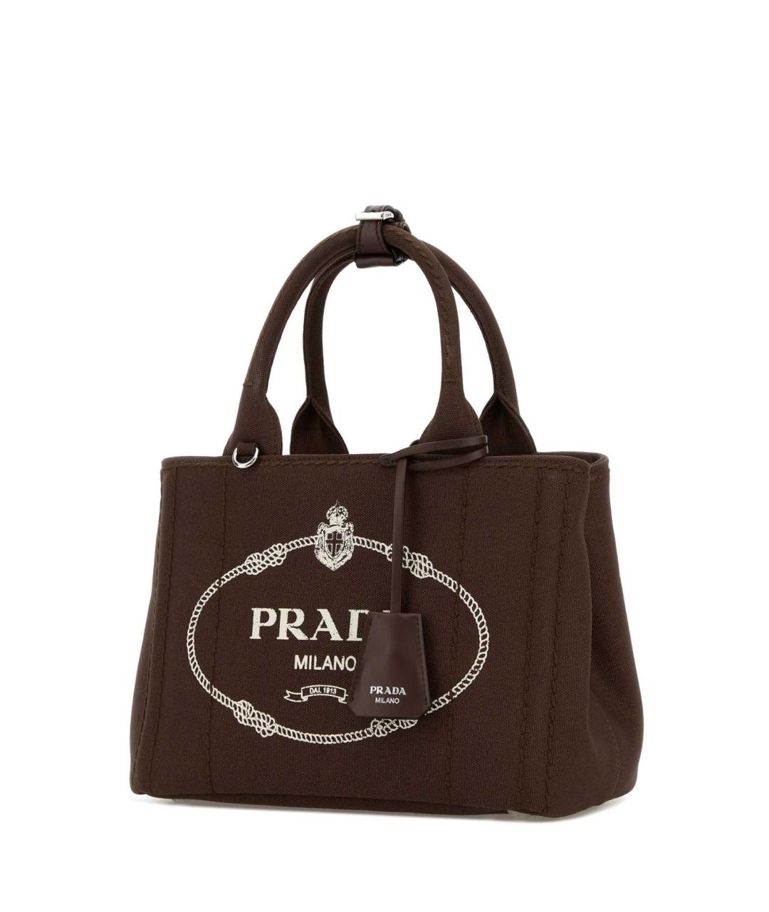 PRADA Коричневая тканевая сумка тоут, фото 2