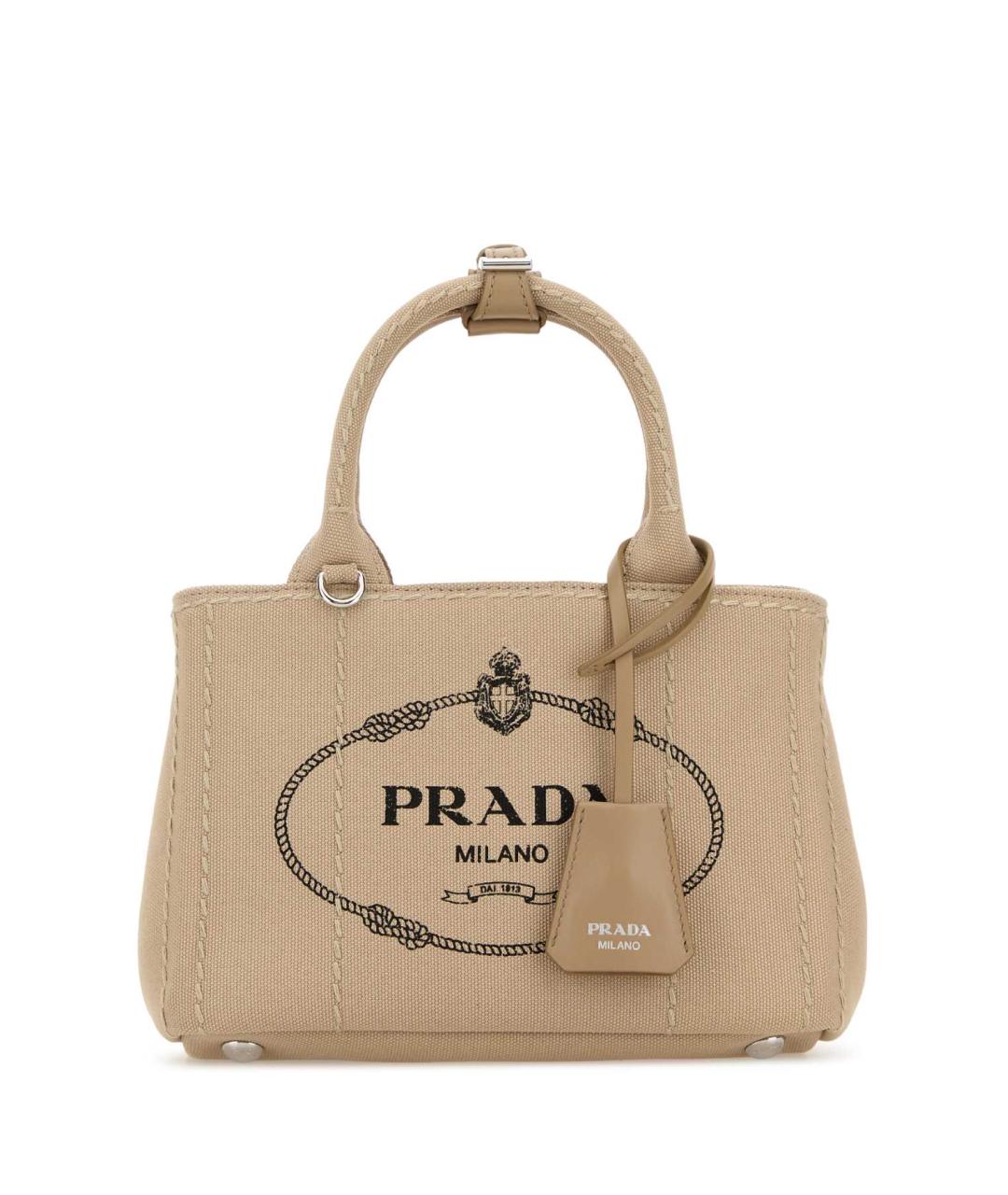 PRADA Бежевая тканевая сумка тоут, фото 1