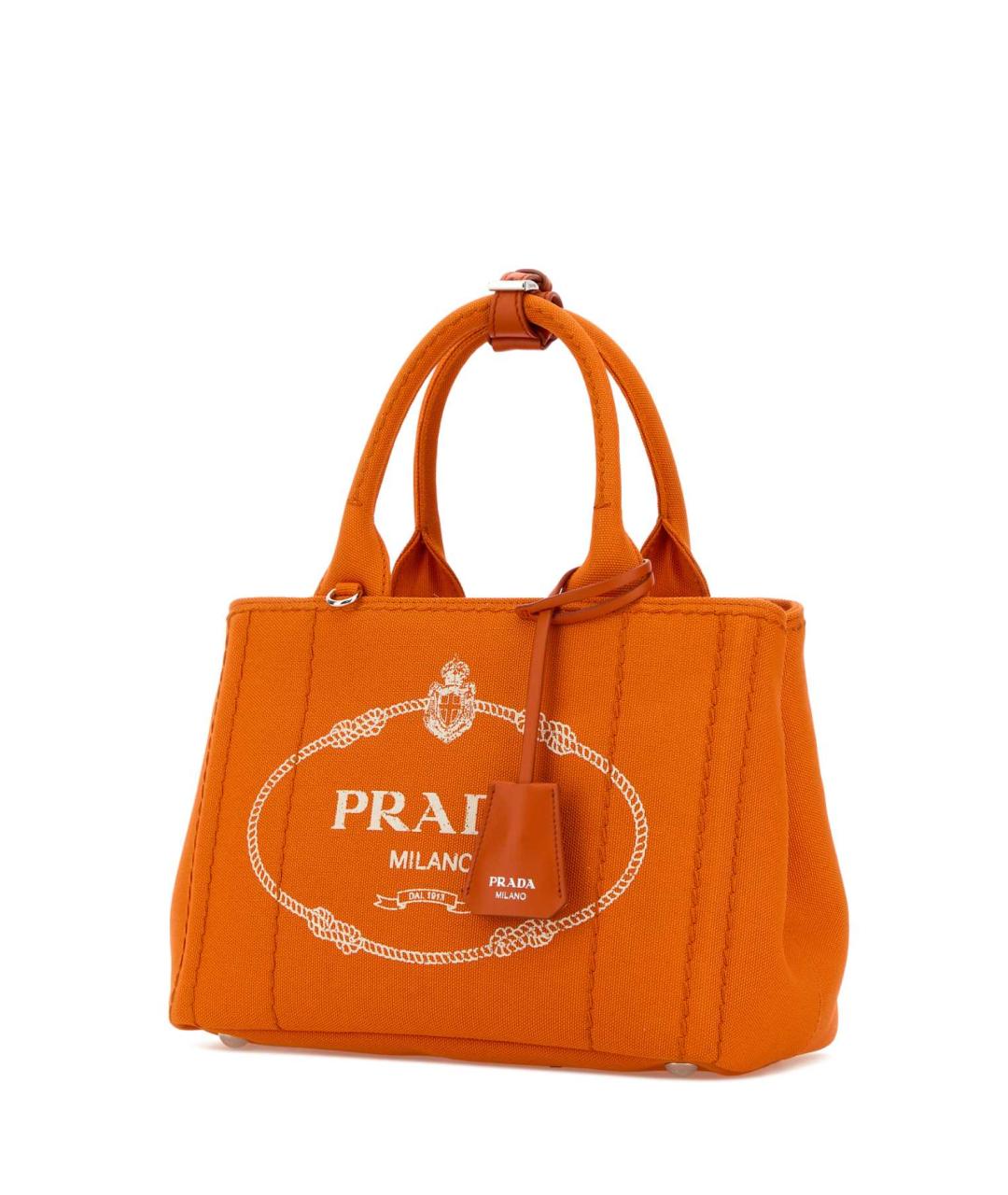 PRADA Оранжевая тканевая сумка тоут, фото 2