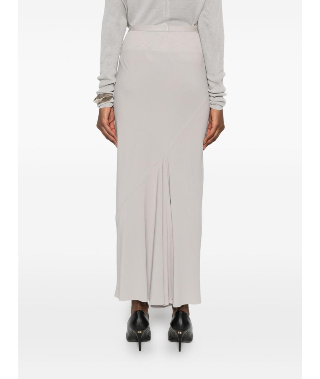 RICK OWENS Серая хлопковая юбка миди, фото 3