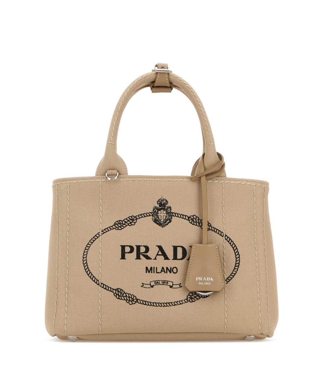 PRADA Бежевая тканевая сумка тоут, фото 1