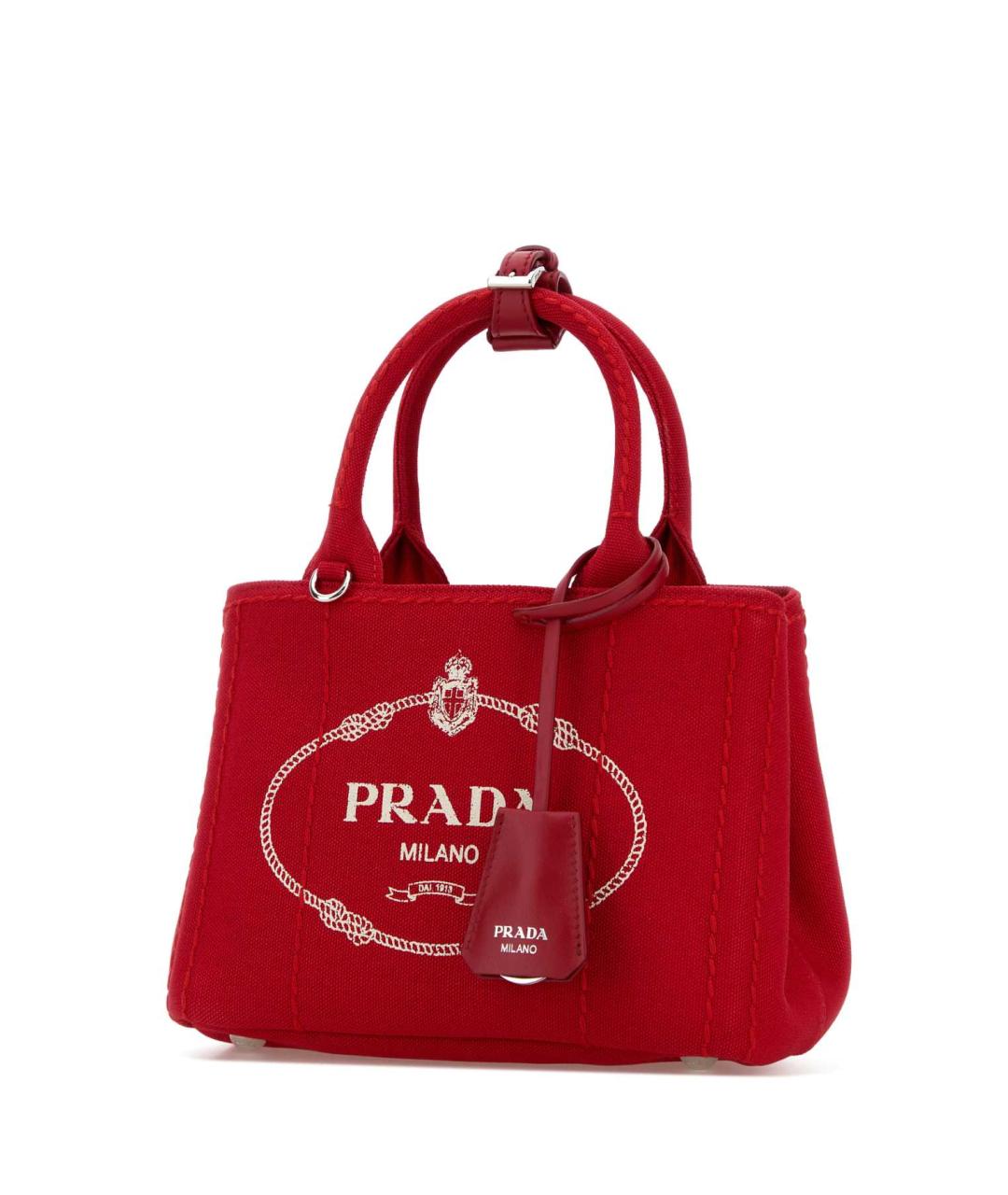 PRADA Красная тканевая сумка тоут, фото 2