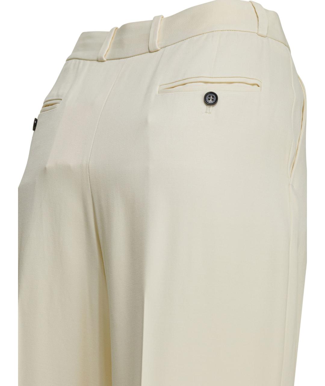 LOULOU STUDIO Белые вискозные прямые брюки, фото 4