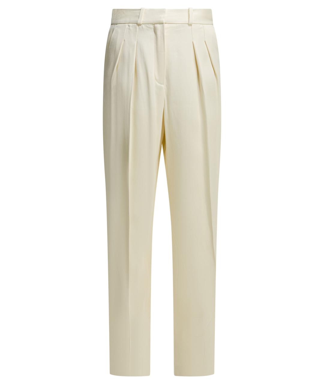 LOULOU STUDIO Белые вискозные прямые брюки, фото 1