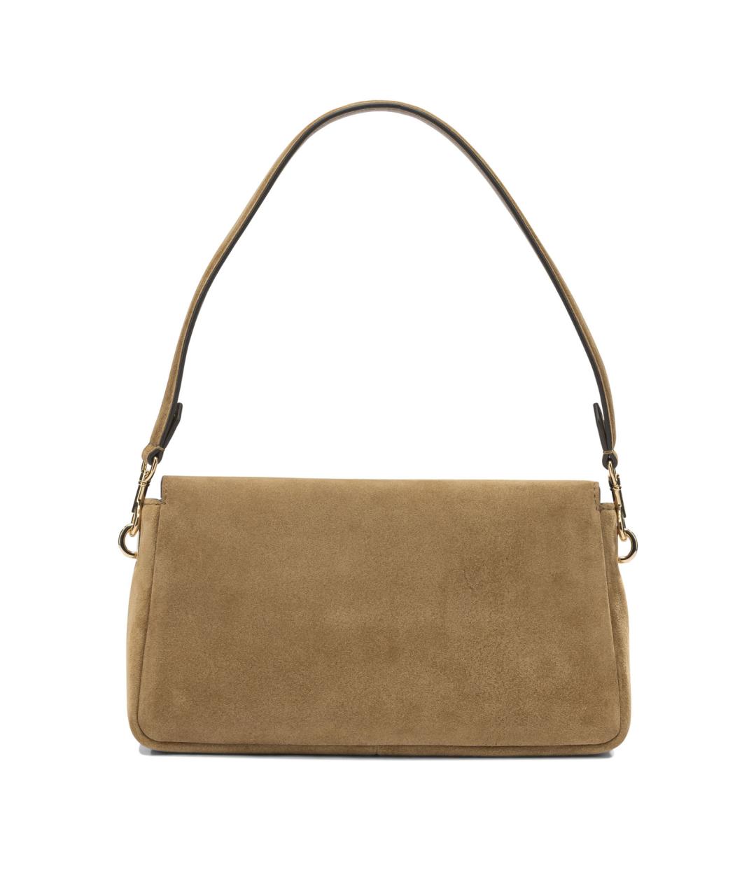 TORY BURCH Бежевая замшевая сумка через плечо, фото 3