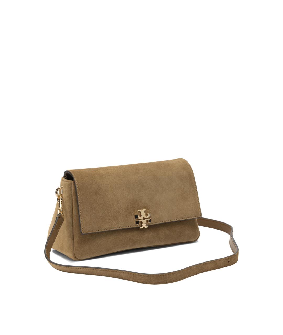 TORY BURCH Бежевая замшевая сумка через плечо, фото 2