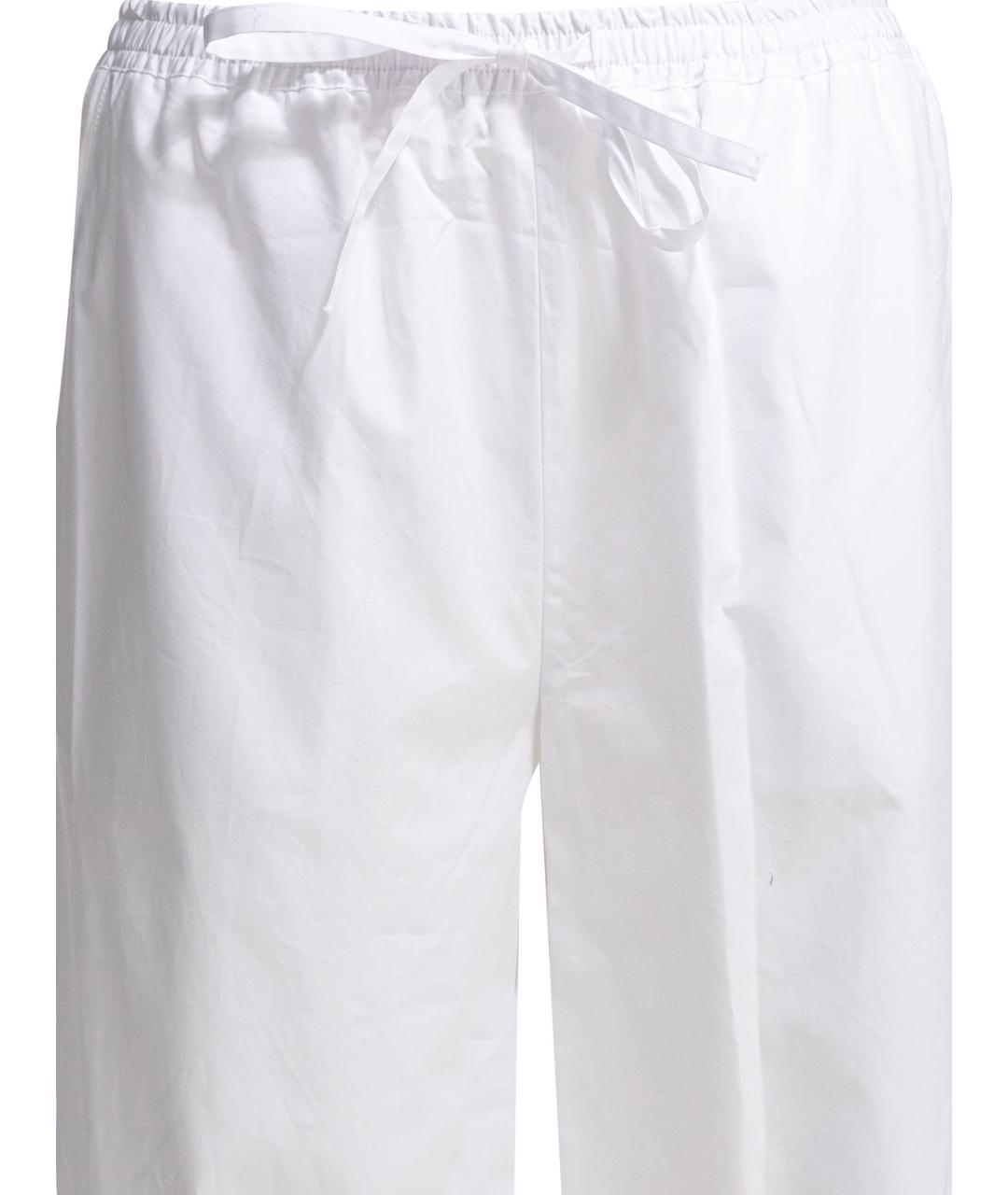 LOULOU STUDIO Белые хлопковые прямые брюки, фото 3
