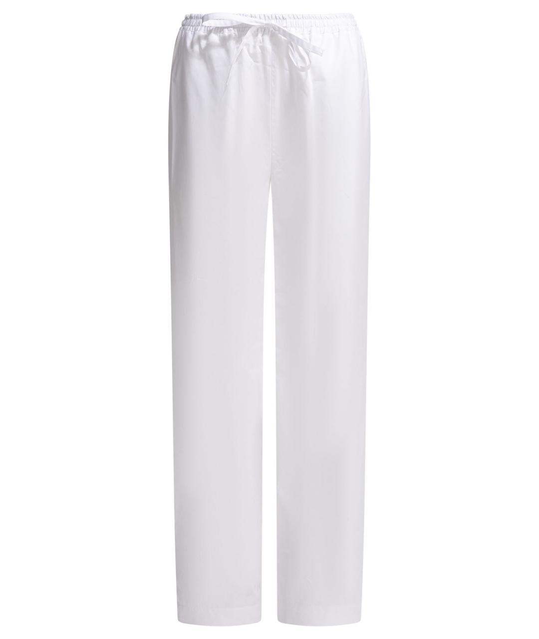LOULOU STUDIO Белые хлопковые прямые брюки, фото 1