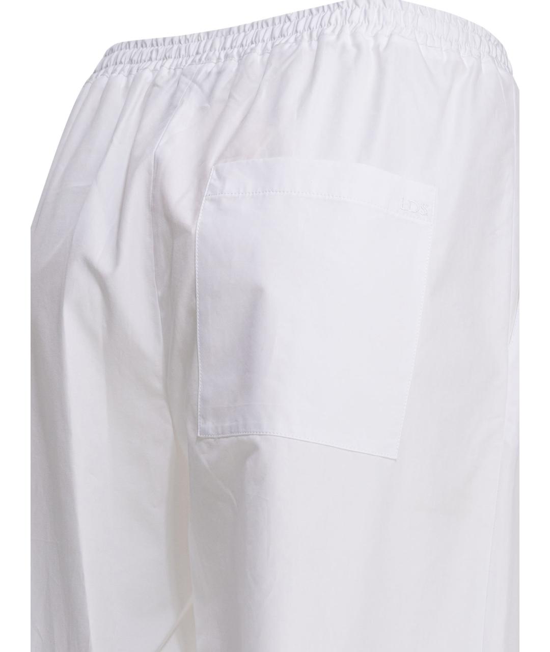 LOULOU STUDIO Белые хлопковые прямые брюки, фото 4