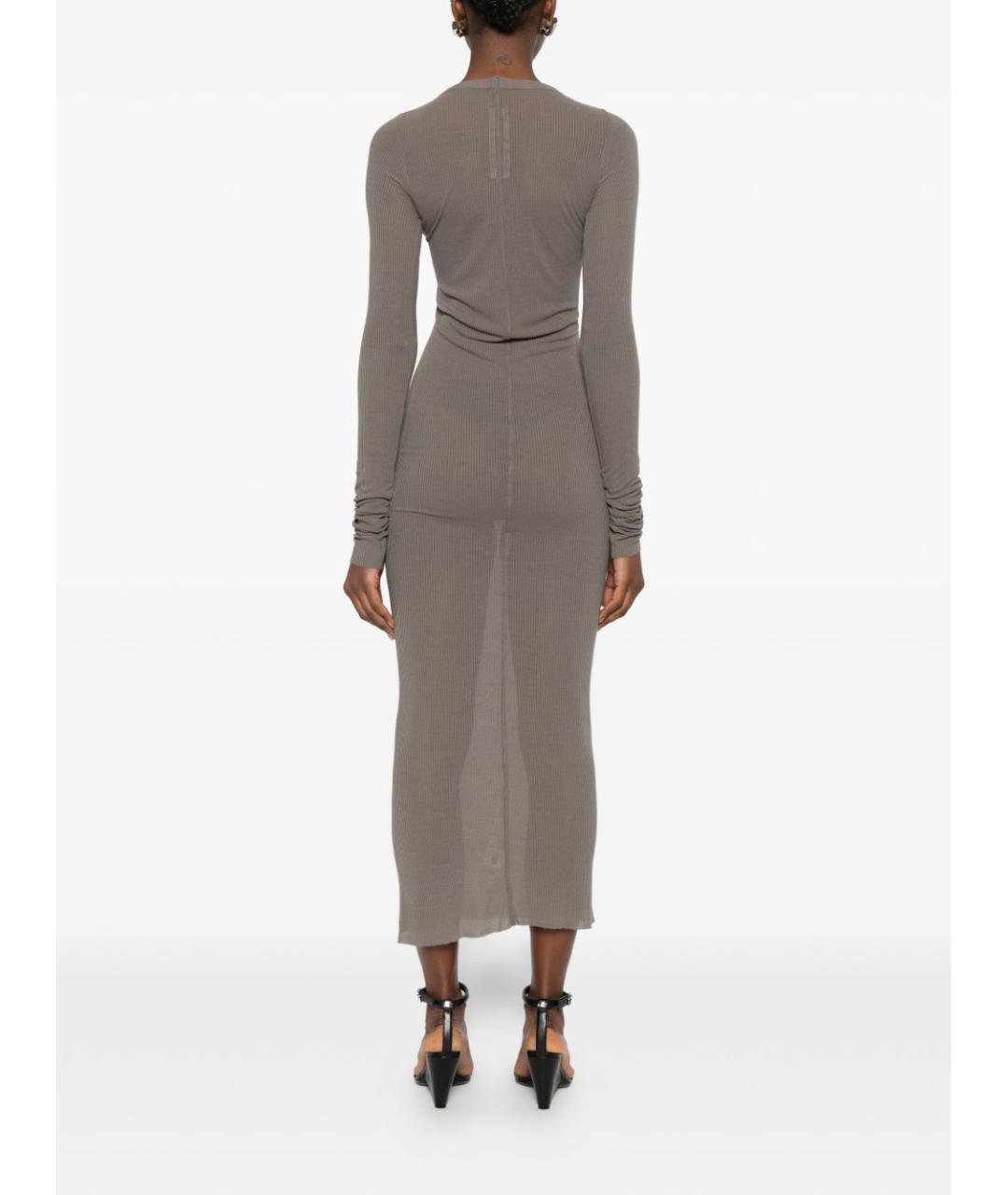 RICK OWENS Серое шелковое повседневное платье, фото 3