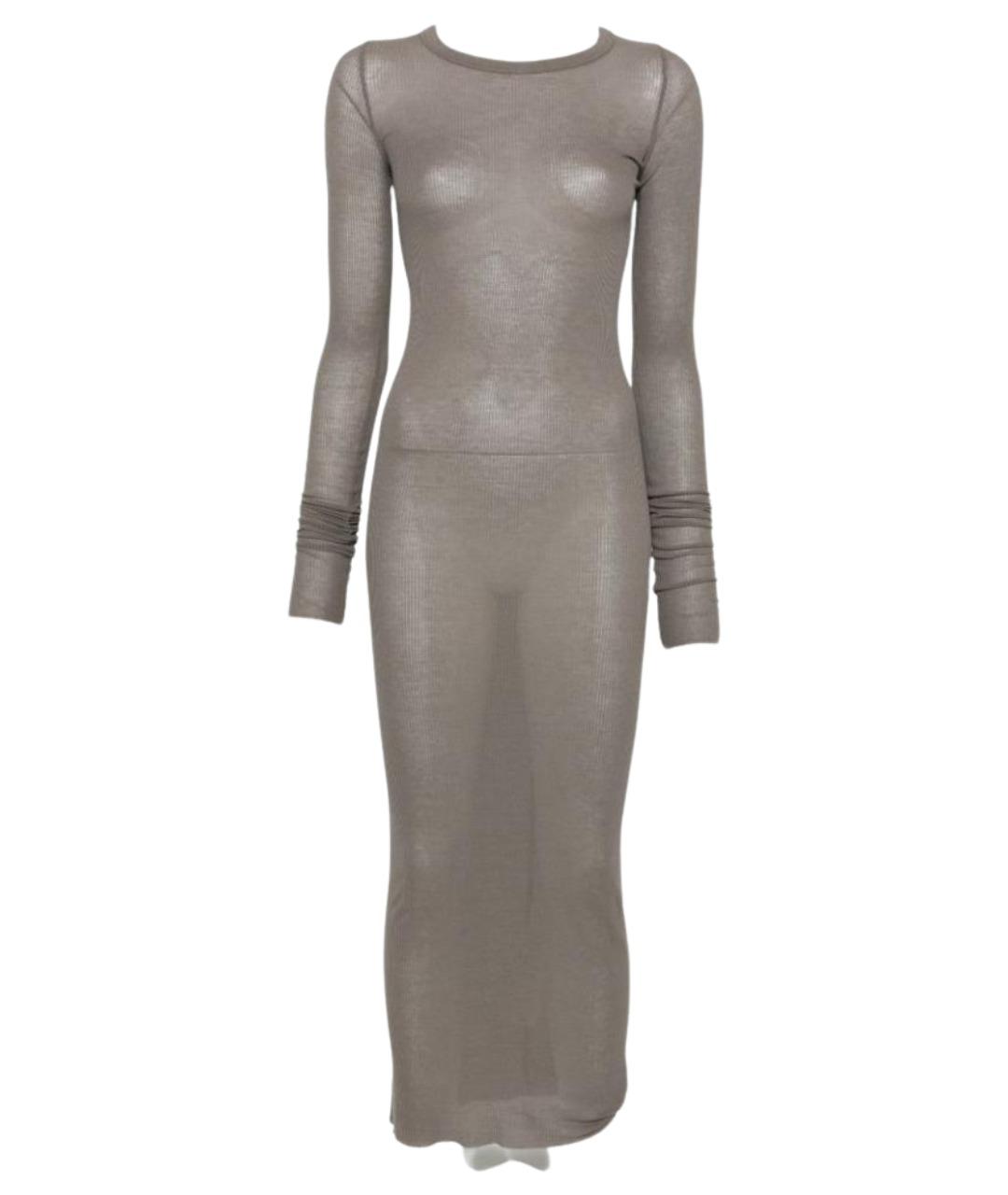 RICK OWENS Серое шелковое повседневное платье, фото 1