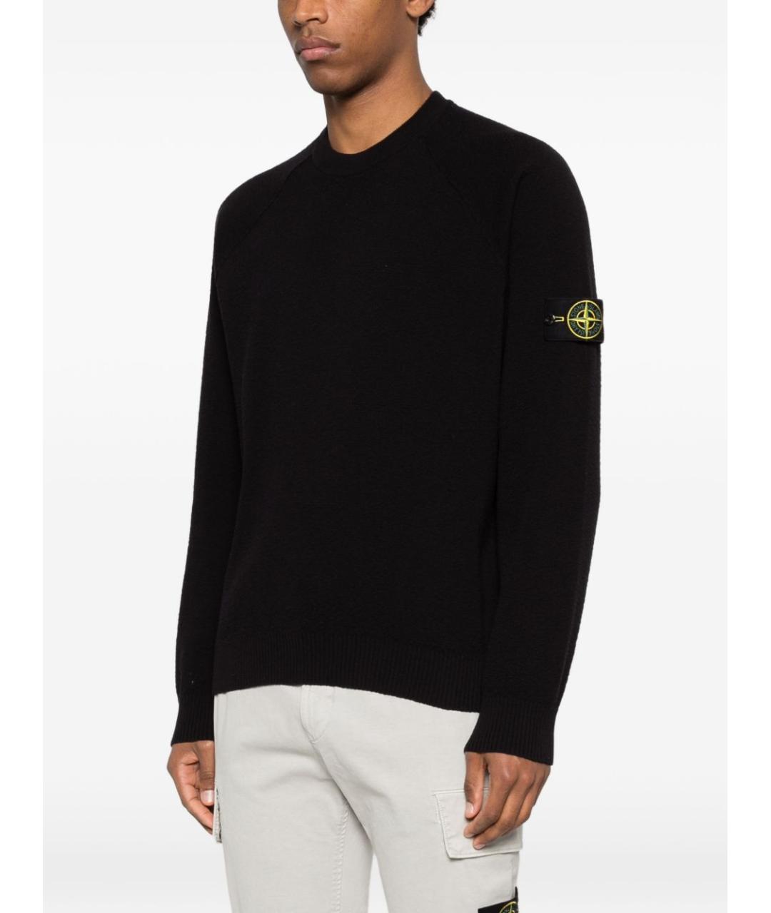 STONE ISLAND Темно-синий хлопковый джемпер / свитер, фото 4