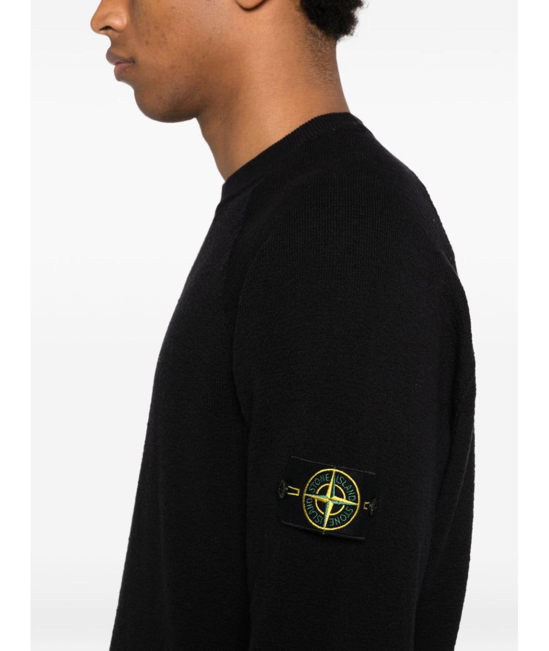 STONE ISLAND Темно-синий хлопковый джемпер / свитер, фото 2