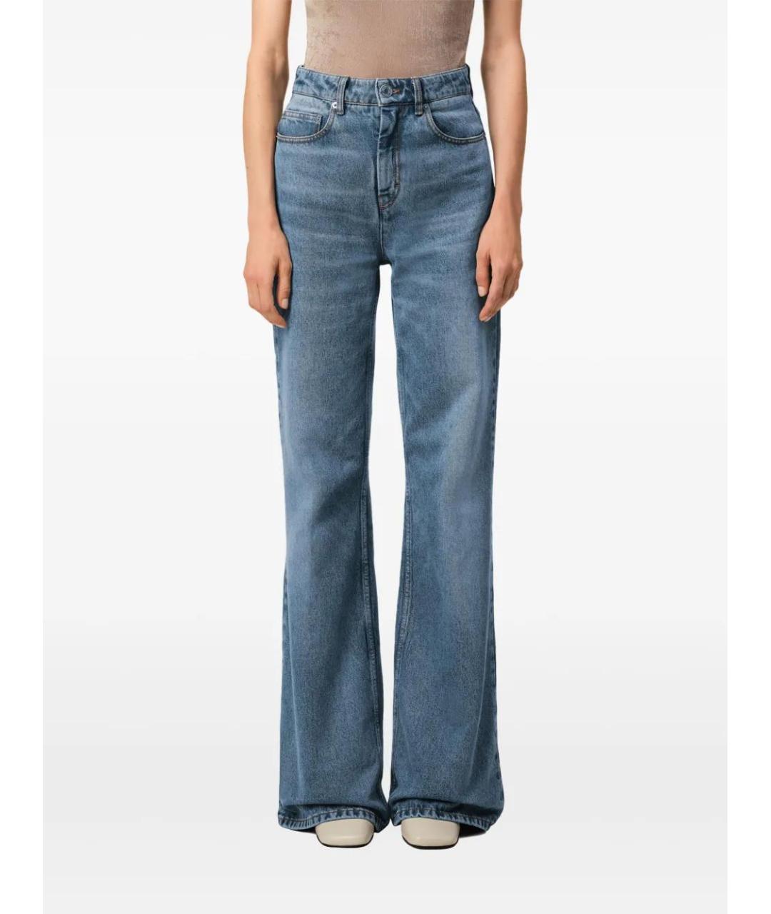 Ami Paris Голубые хлопковые прямые джинсы, фото 5