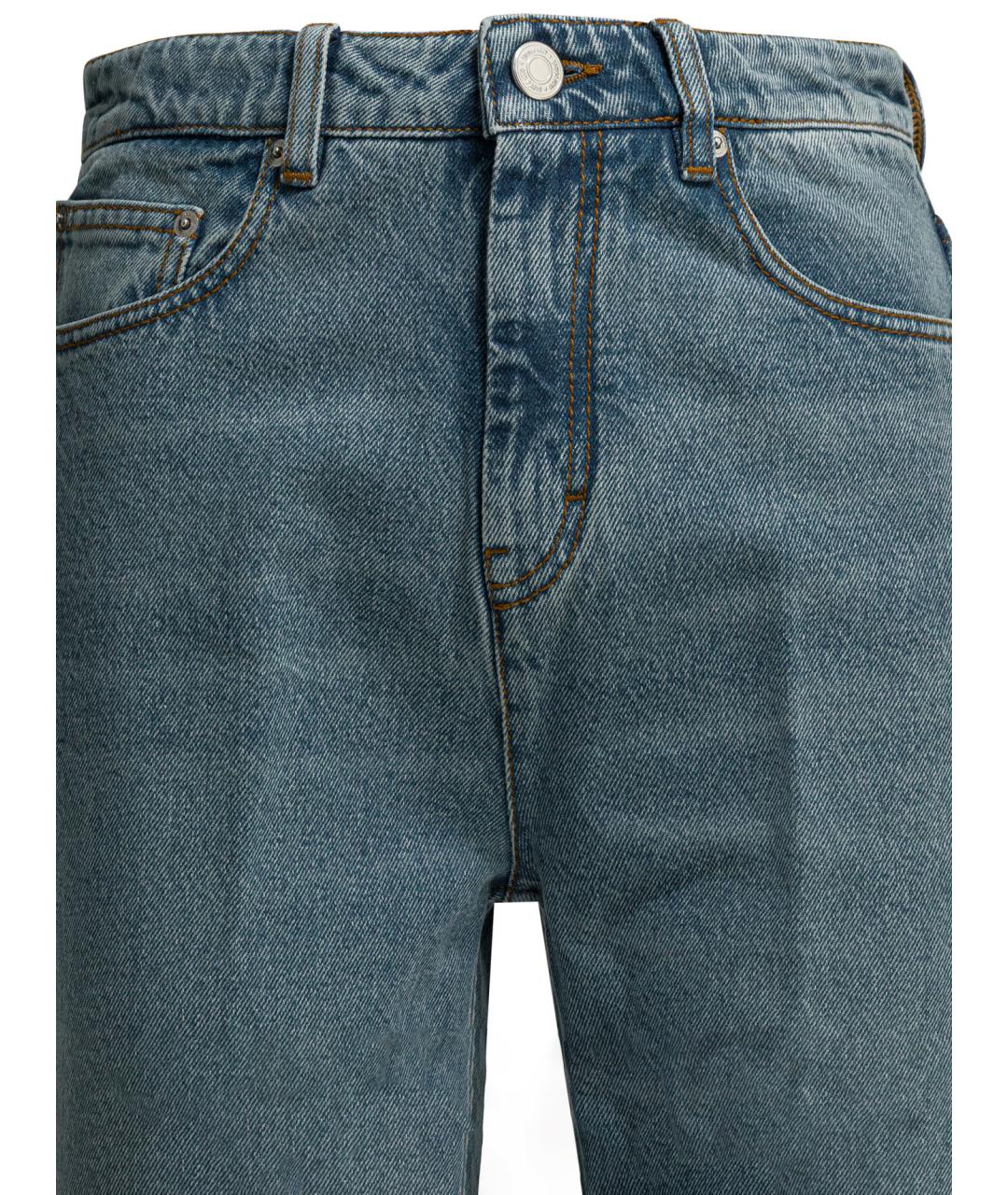 Ami Paris Голубые хлопковые прямые джинсы, фото 3