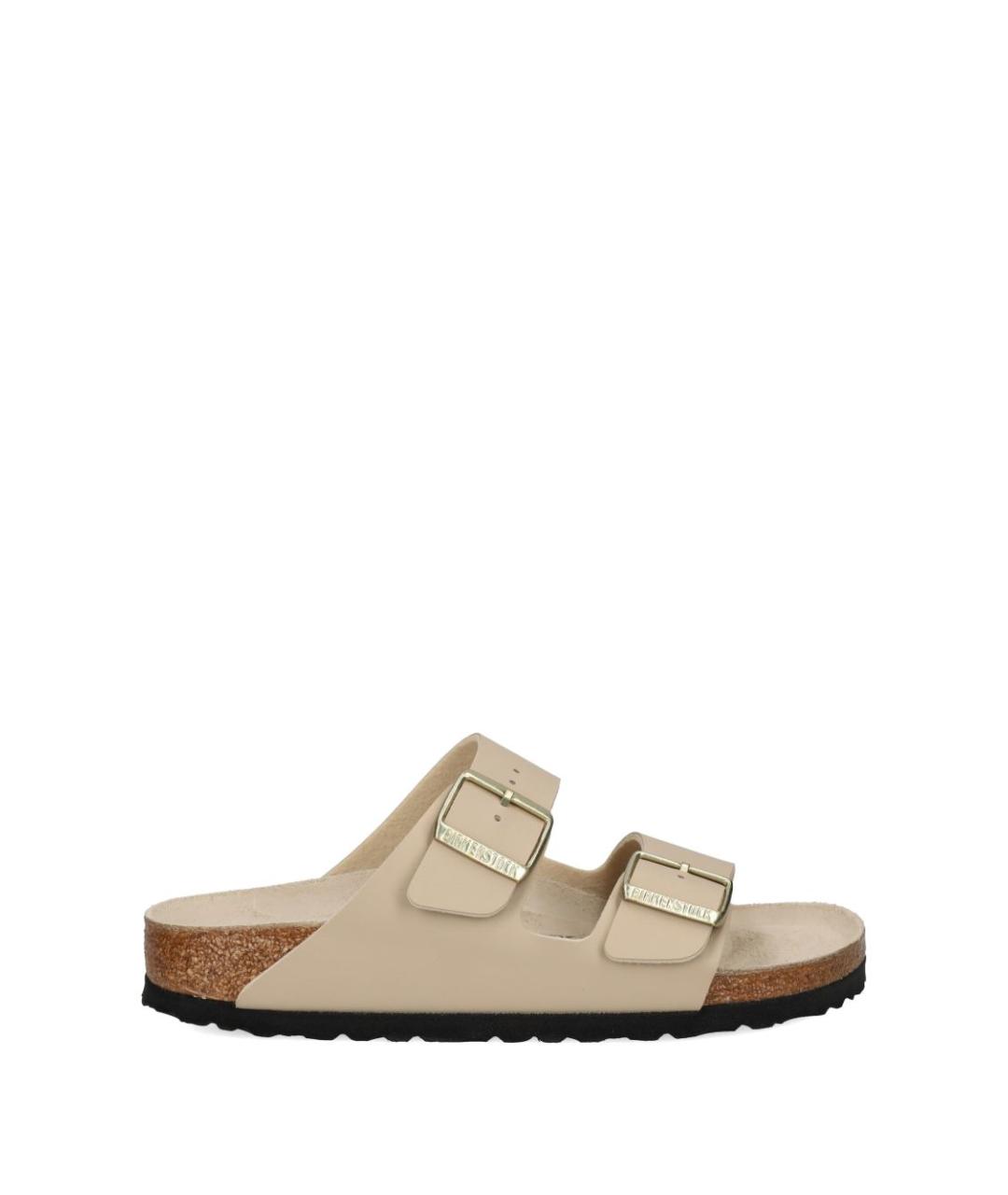 BIRKENSTOCK Бежевые кожаные сандалии, фото 1