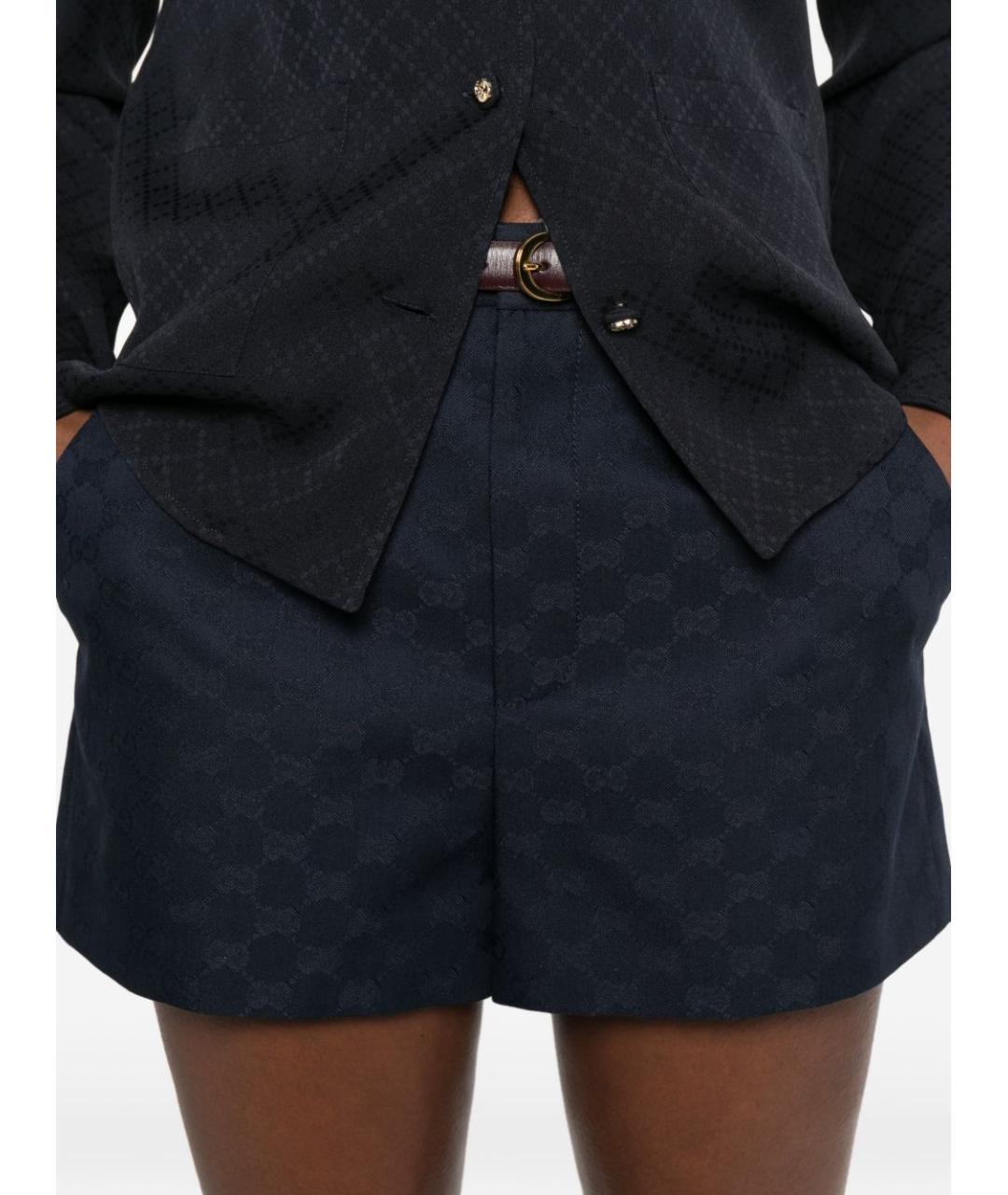 GUCCI Синие полиэстеровые шорты, фото 4