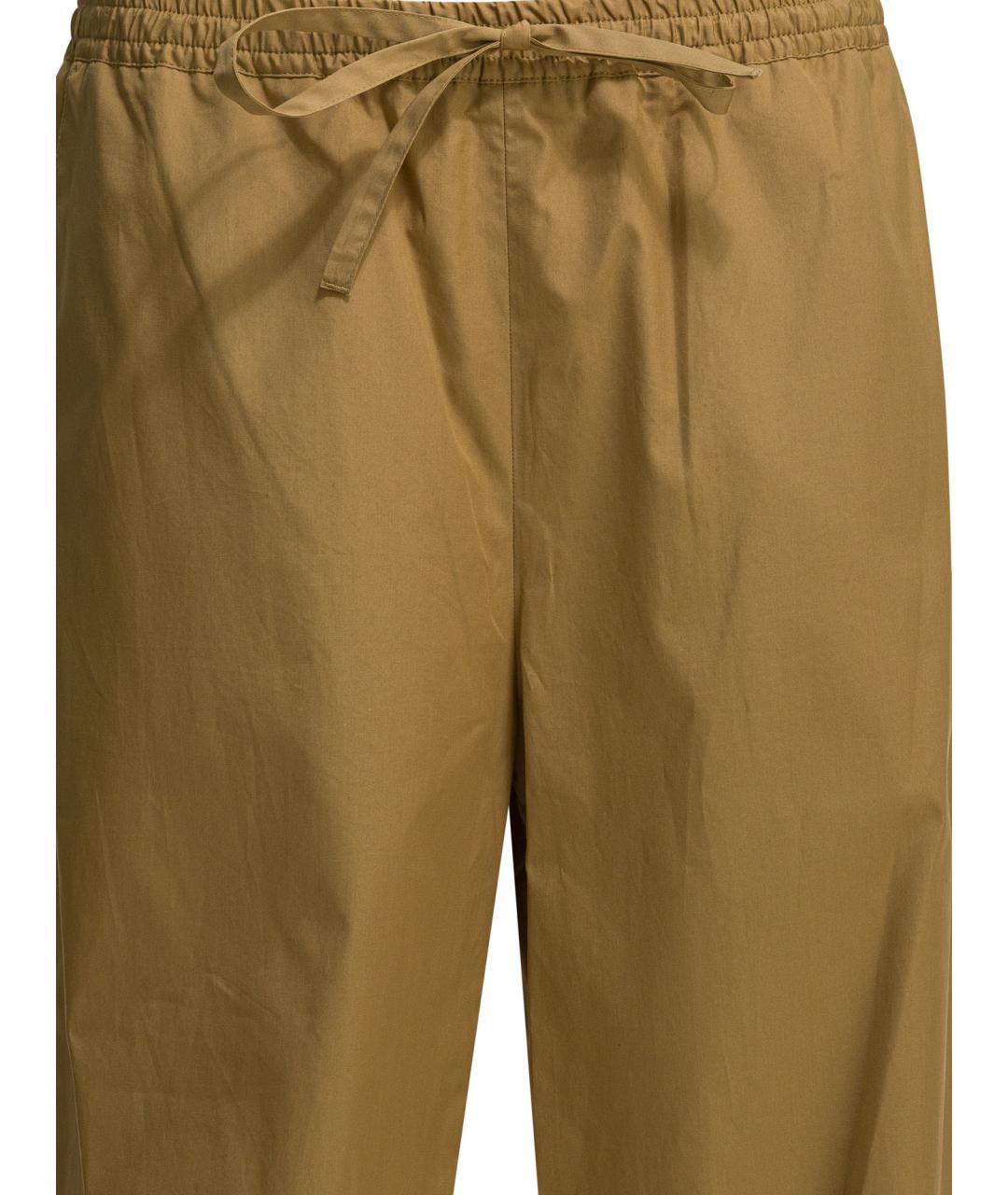 LOULOU STUDIO Бежевые хлопковые прямые брюки, фото 3