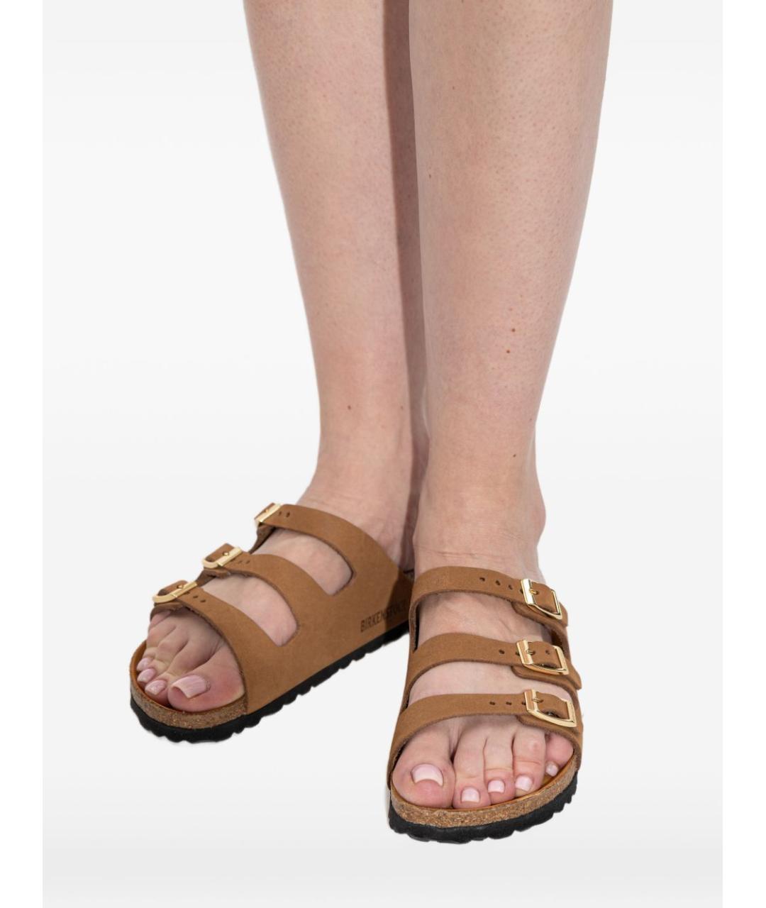 BIRKENSTOCK Коричневые замшевые сандалии, фото 2