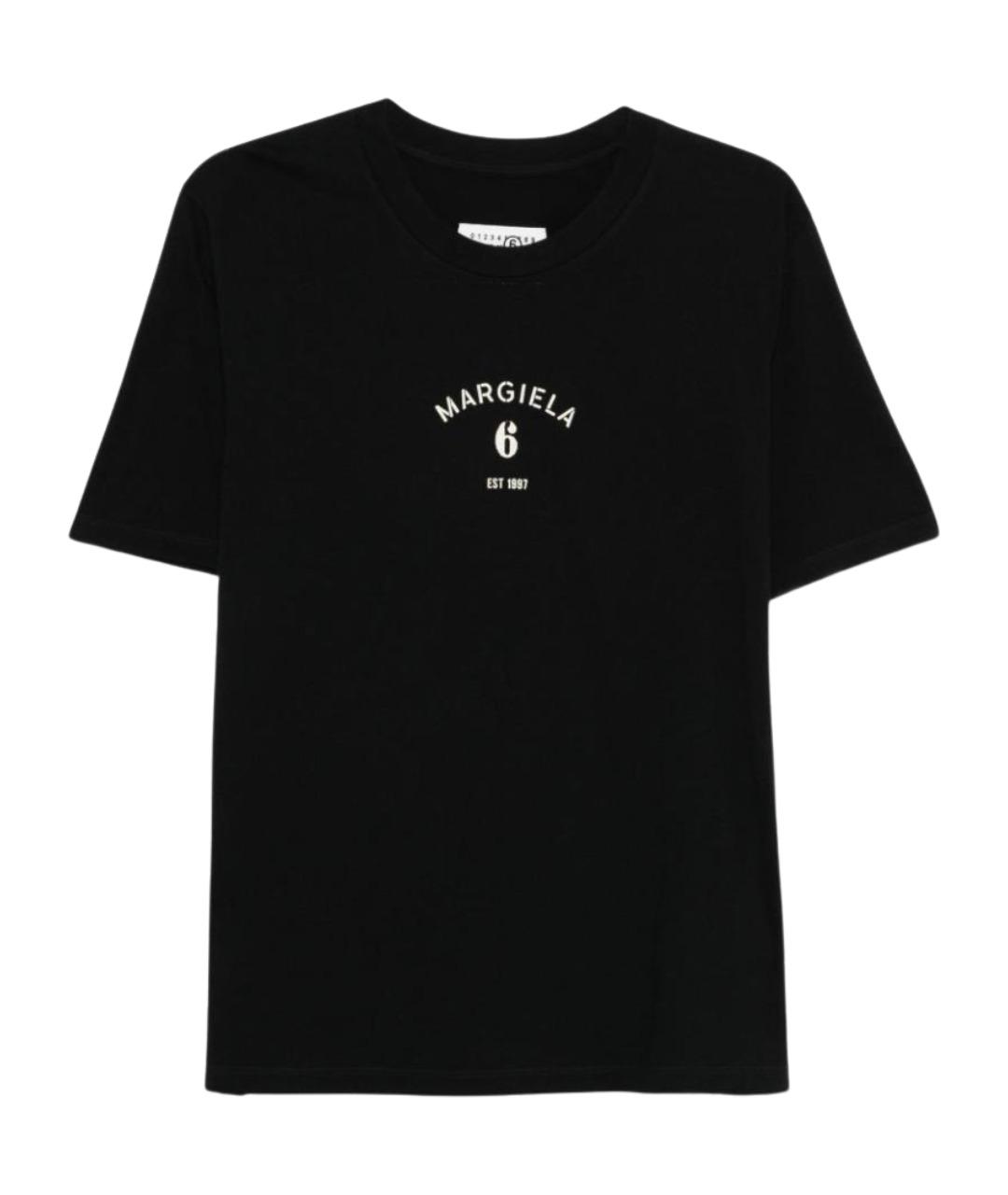 MM6 MAISON MARGIELA Черная хлопковая футболка, фото 1