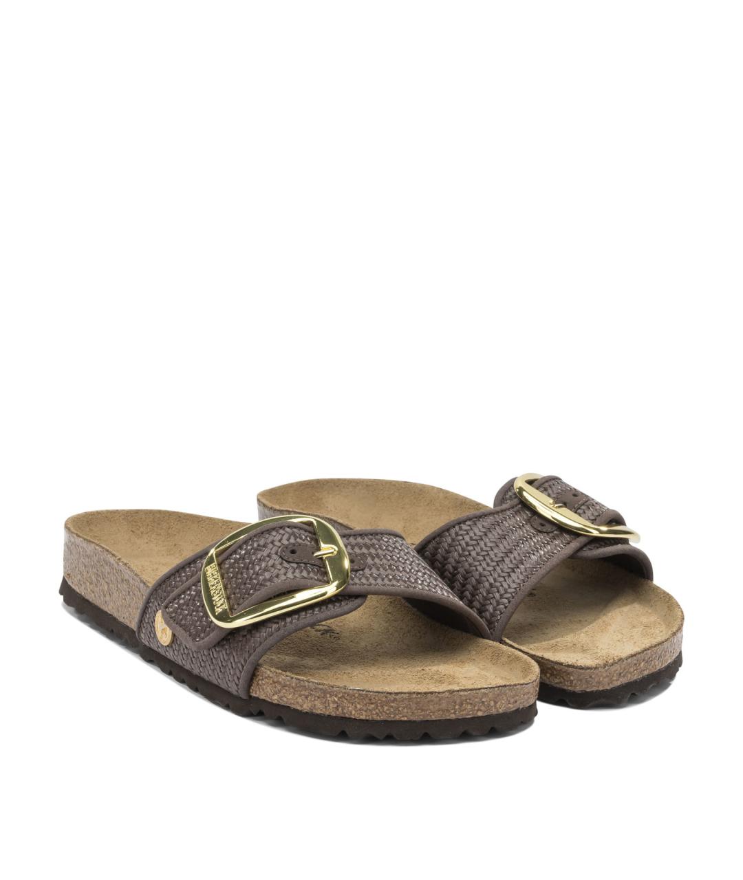 BIRKENSTOCK Коричневые текстильные шлепанцы, фото 2