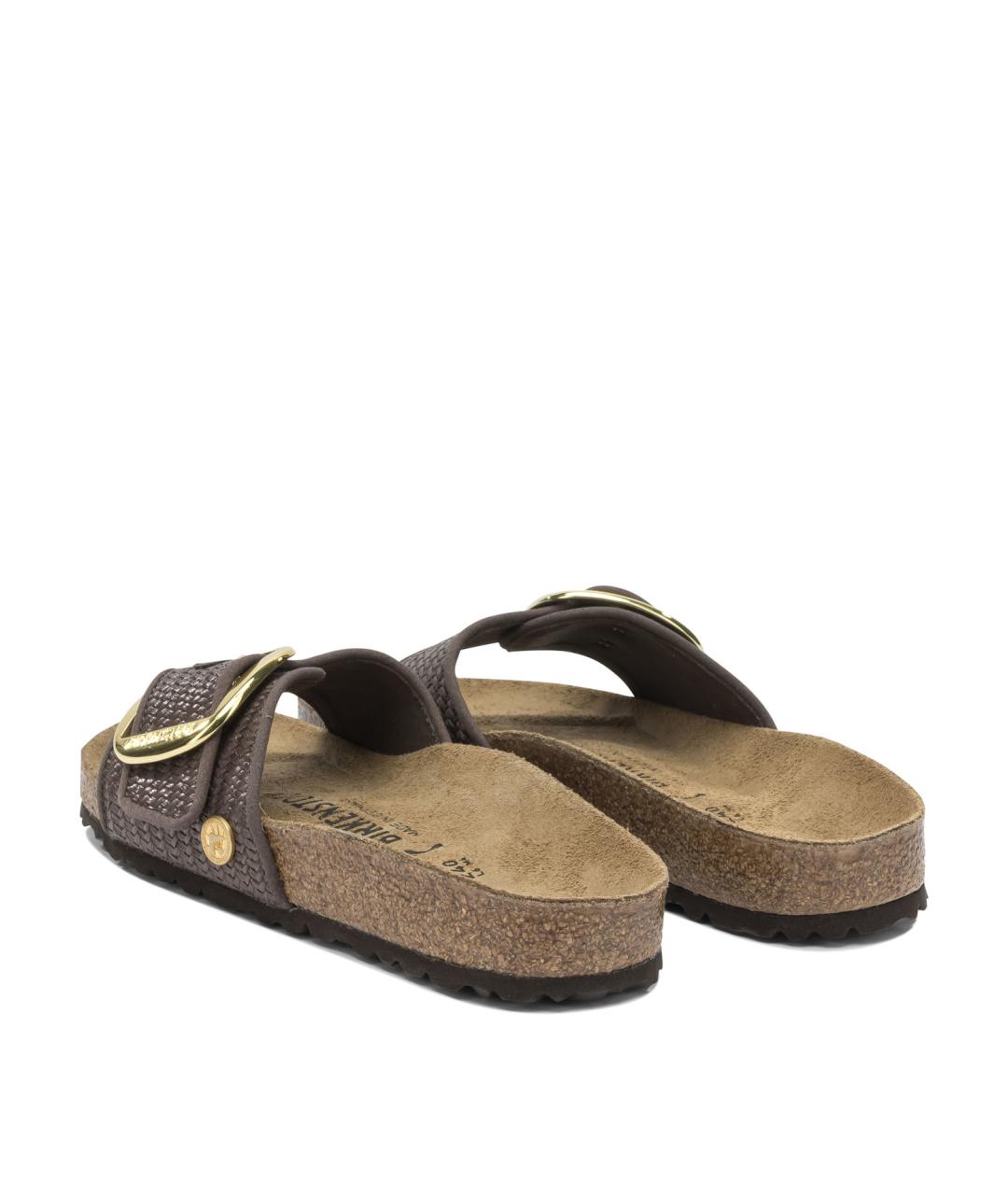BIRKENSTOCK Коричневые текстильные шлепанцы, фото 4