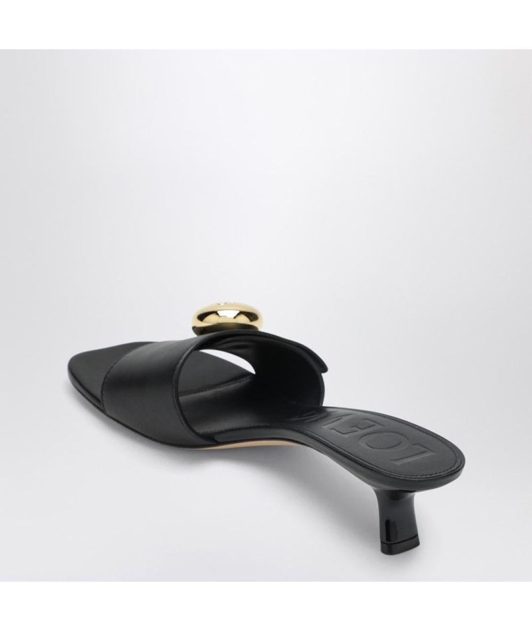LOEWE Черные кожаные сандалии, фото 3