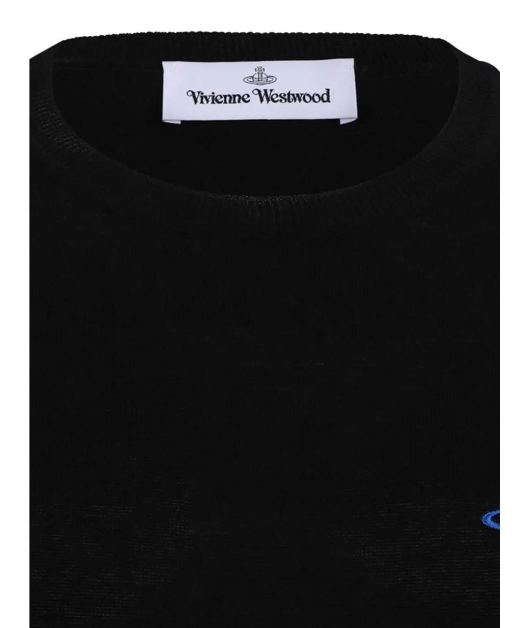 VIVIENNE WESTWOOD Черная хлопковая футболка, фото 3