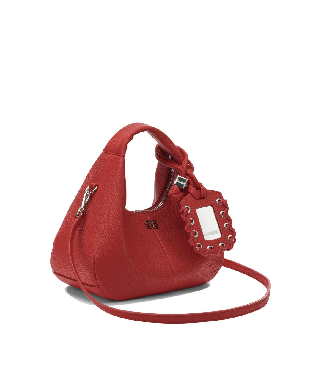 GANNI Красная сумка с короткими ручками из искусственной кожи, фото 2