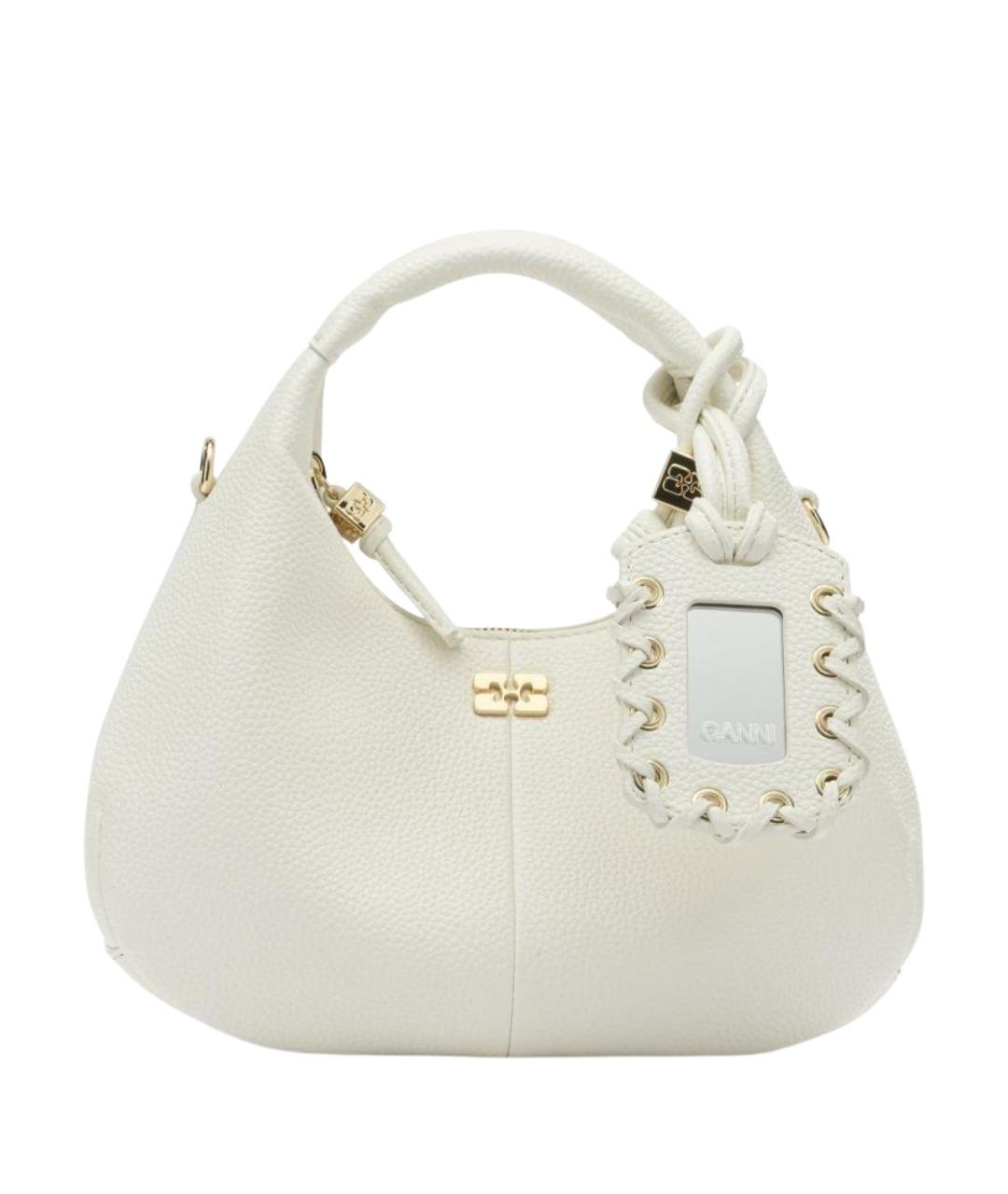 GANNI Белая сумка с короткими ручками из искусственной кожи, фото 1