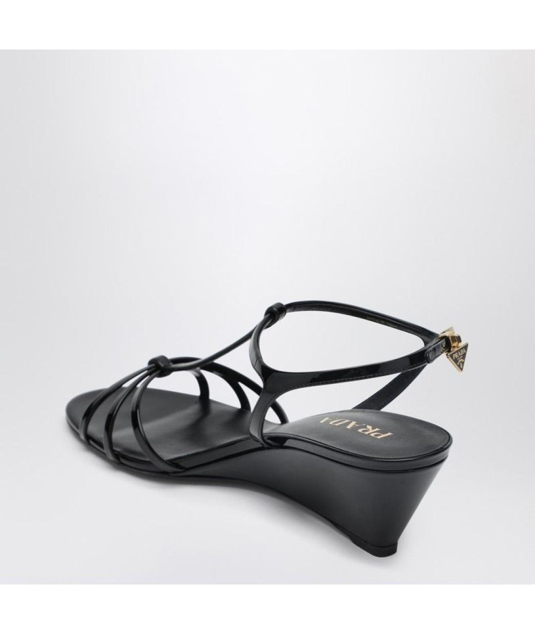 PRADA Черные кожаные сандалии, фото 3