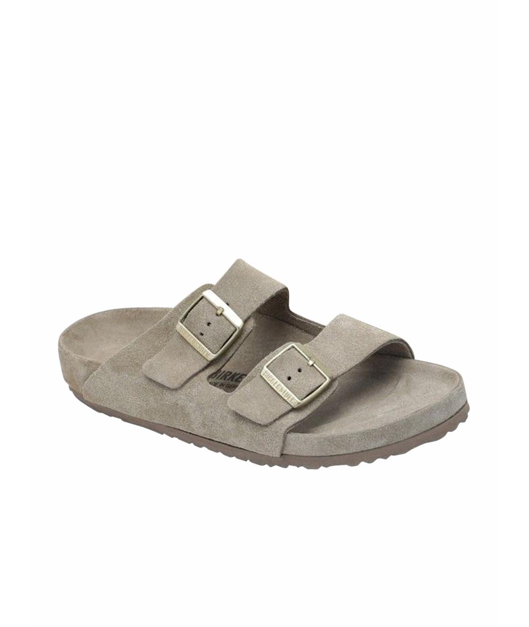 BIRKENSTOCK Бежевые замшевые сандалии, фото 2